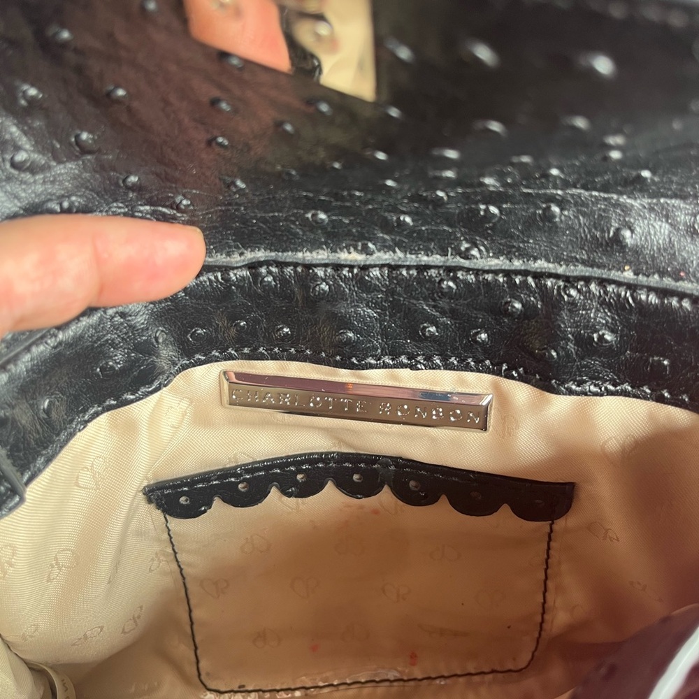 Charlotte Ronson Black Leather Crossbody Bag - Picture 2 of 4
